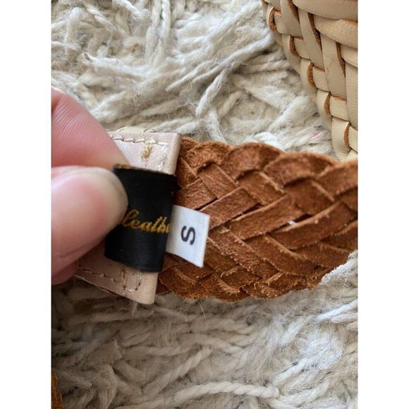 Vintage De Vecchi By Hamilton Hodge Belt Small Beige Small Woven Tan Leather main image 5